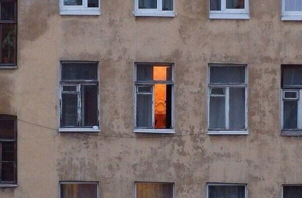 Create meme: window , house with windows, the window of the apartment