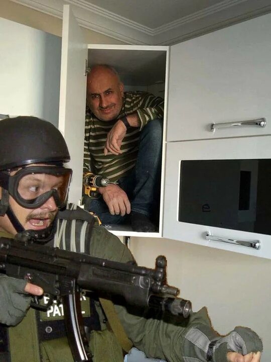 Create meme: hiding from SWAT, special forces meme, The dude is hiding from the special forces