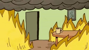 Create meme: dog in the burning house, this is fine