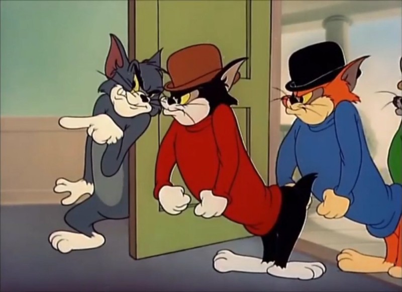 Create meme: Tom and Jerry gang, Tom and Jerry's cousin Tom, Butch from Tom and Jerry 