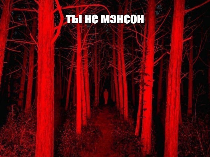 Create meme: The red gloomy forest, the bloody forest, red forest