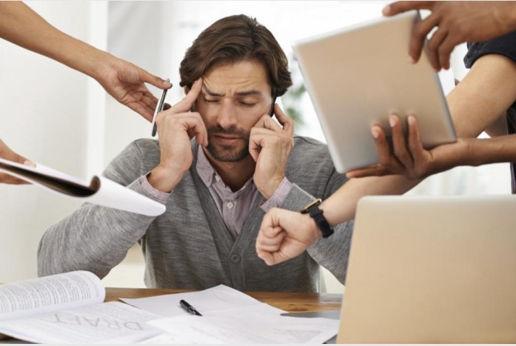 Create meme: a busy man , The man is stressed, stress at work