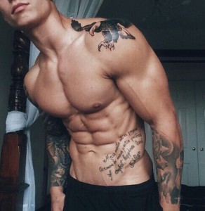 Create meme: abs, tattoo, hot guys