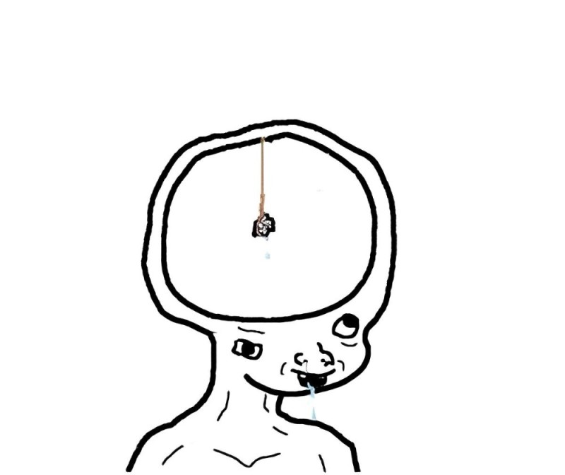 Create meme: meme little brain, brain meme, brain on a string meme