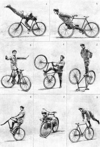 Создать мем: старый велосипед, на велосипеде рисунок, трюки на велосипеде схемы