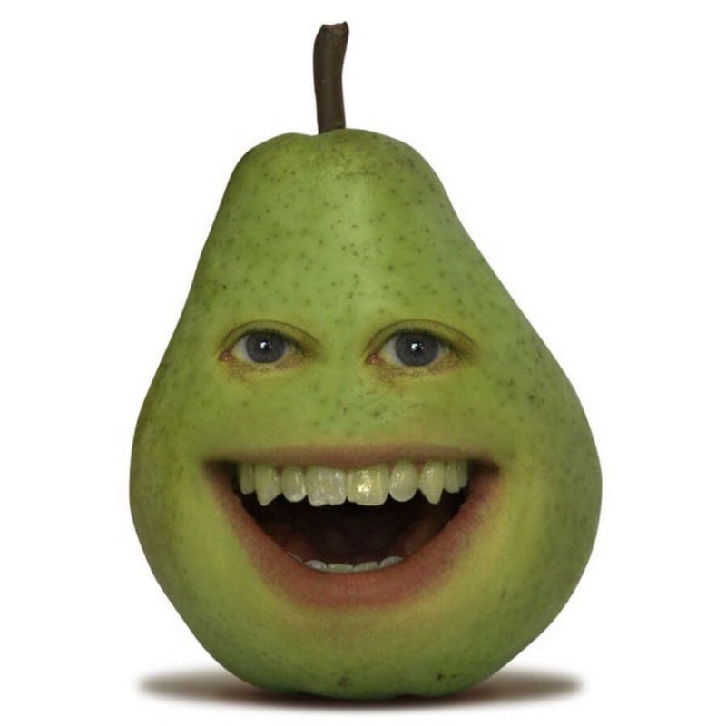 Create meme: annoying orange pear, annoying orange pear toy, annoying orange pear