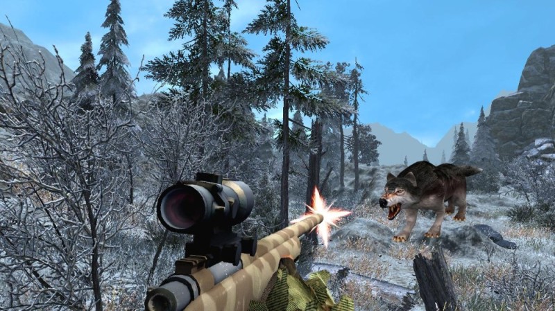 Create meme: hunting game, Wolf Sniper game, Winter hunting game