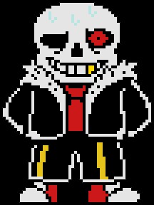 Create meme: underfell sans, sans pixel art