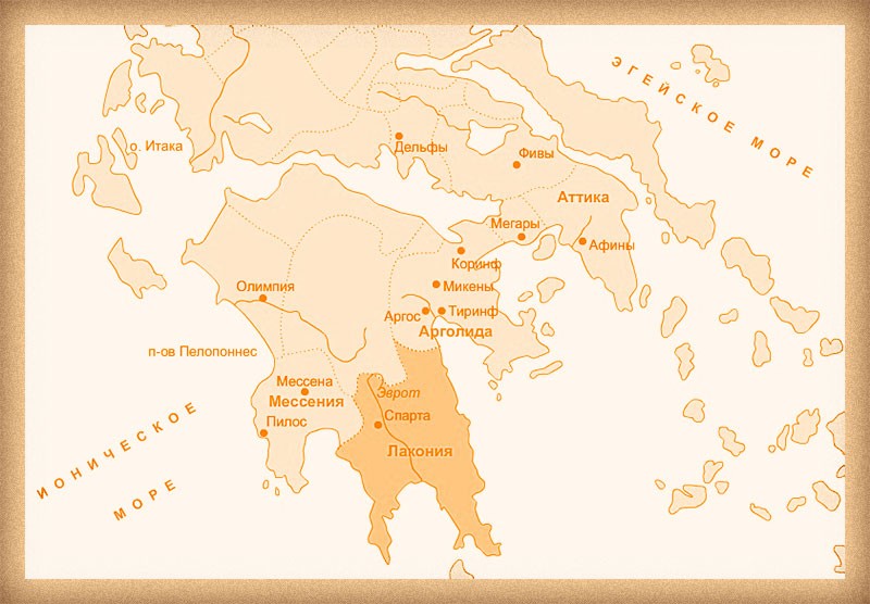 Создать мем: карта греции, древняя спарта карта, спарта карта древней греции