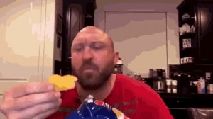 Создать мем: мужик с чипсами, ryback eating, мужик ест чипсы мем