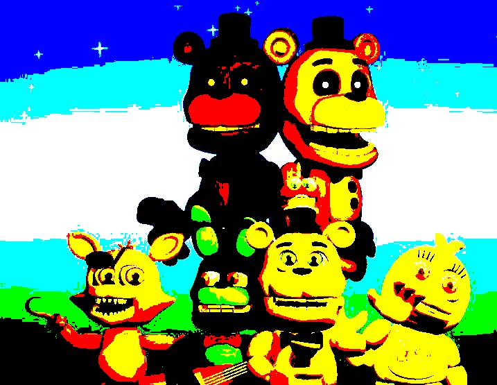 Create meme: Golden Freddy , fnaf , animatronics FNAF world