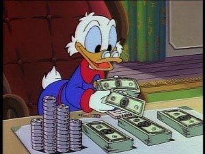 Create meme: Scrooge McDuck eyes dollars, Scrooge McDuck