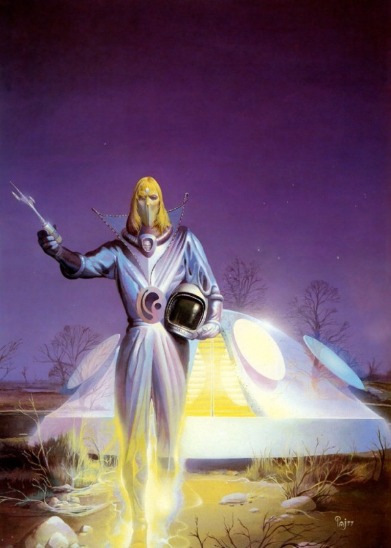 Create meme: Peter Andrew Jones, retro futurism, Tarot 2 arcane Priestess