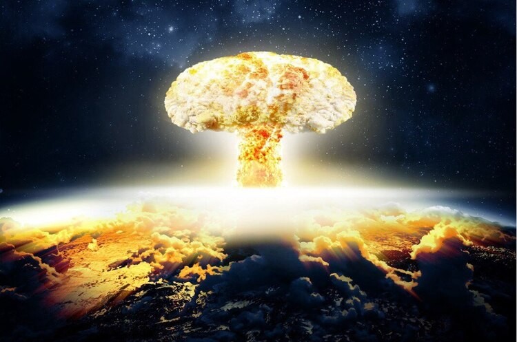 Create meme: a nuclear strike , explosion of a nuclear mushroom, nuclear mushroom