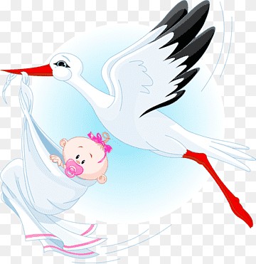 Create meme: stork with baby, stork with baby, stork and baby
