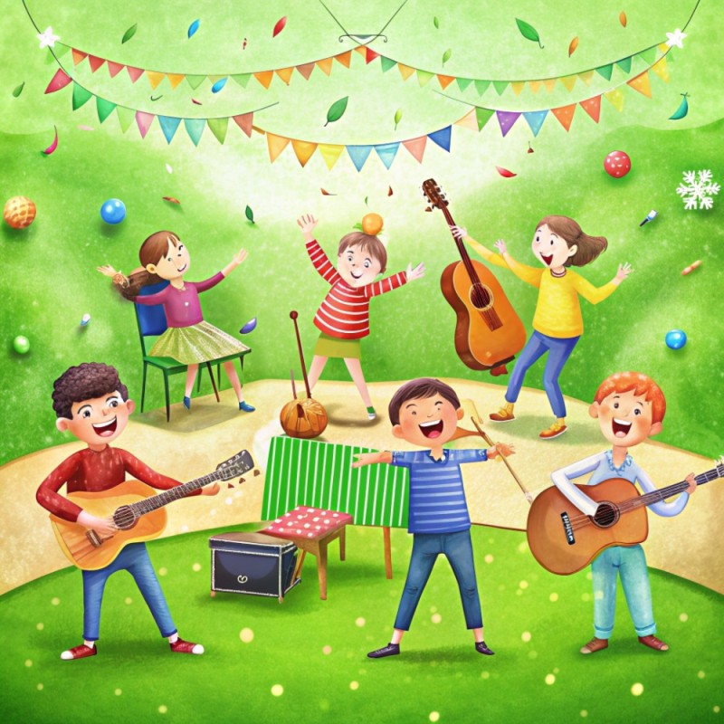 Create meme: background music for children, children's orchestra, The musical family