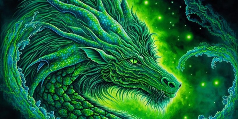 Create meme: green dragon, green wooden dragon 2024, a beautiful dragon
