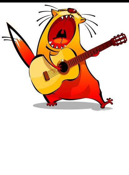 Create meme: cat with guitar, Let's sing more cheerfully, cat 