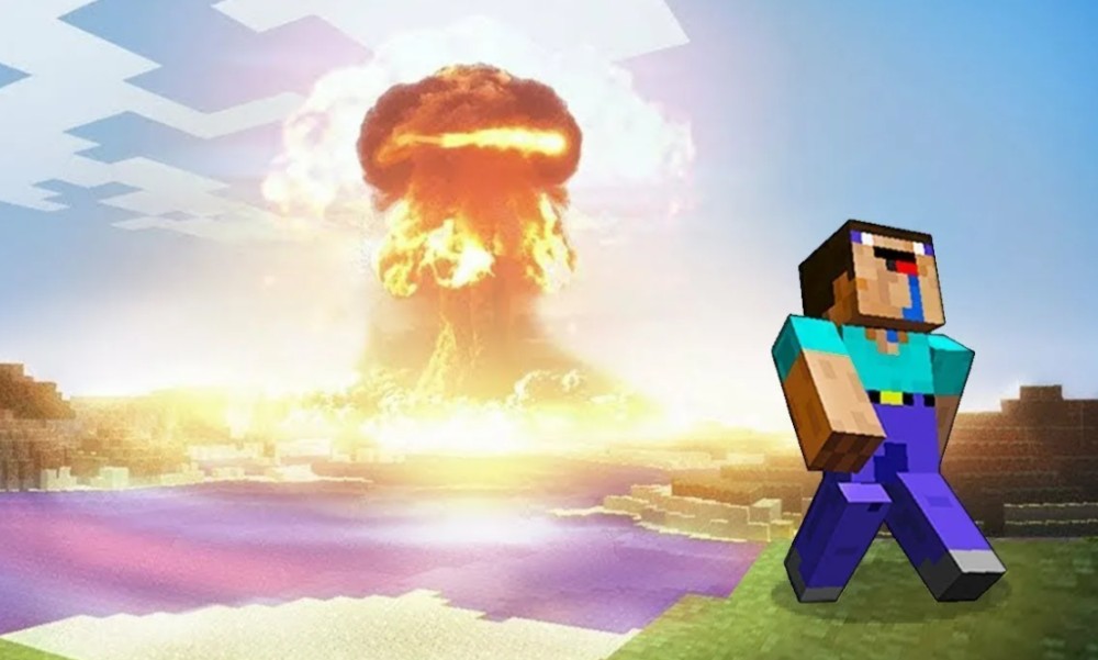 Create meme: minecraft explosion, explosion in minecraft, nuclear dynamite in minecraft