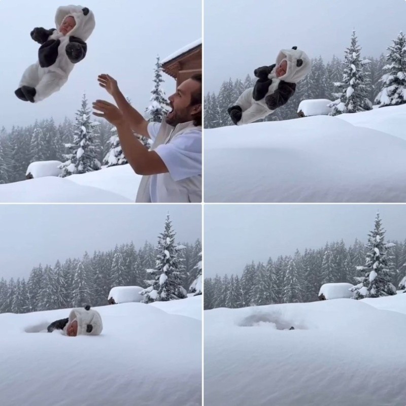 Create meme: feet , snow captivity, Happy new panda