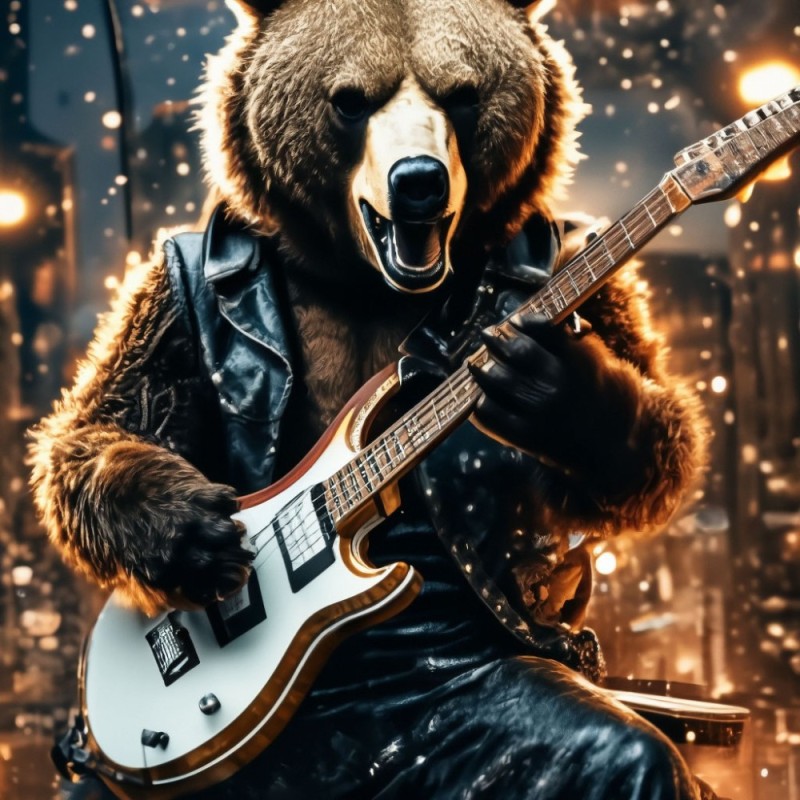 Create meme: The bear is a guitarist, balalaika bear, bears