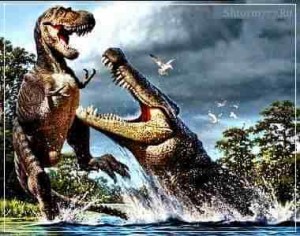 Create meme: prehistoric, crocodile, extinct animals