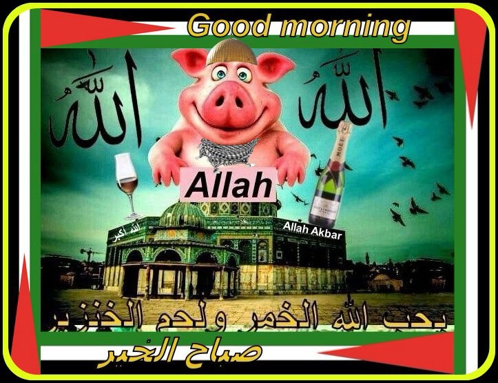 Create meme: Allah Akbar , Allah meme, The pig is a Muslim