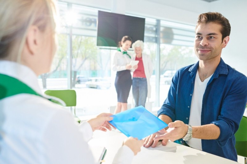 Create meme: The young man in the bank, bank employee, bank employee