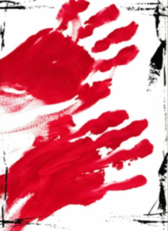 Create meme: a bloody handprint, bloody hand seal, bloody imprint