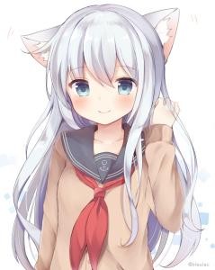 Create meme: Chan cute anime with ears, anime neko Chan, neko Chan