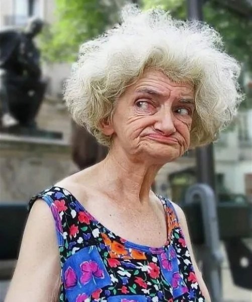 Create meme: An ugly old woman, granny is old, grandma with no teeth