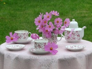 Create meme: Thursday morning, Flowers, afternoon tea party