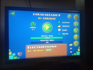 Create meme: game, Geometry Dash, The screen with the text