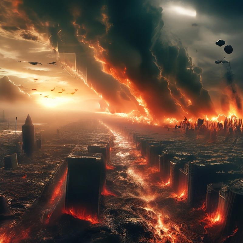 Create meme: the end of the world , the end of the world art, cataclysms of nature