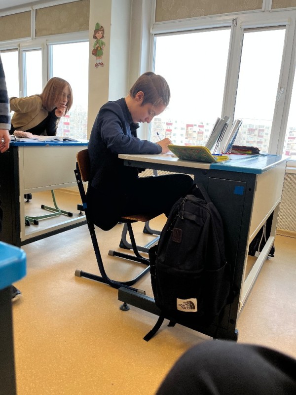 Create meme: a desk for a student, in school , student 