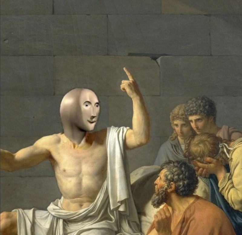 Create meme: socrates plato aristotle, jacques louis david the death of Socrates, the death of socrates jacques louis david 1787