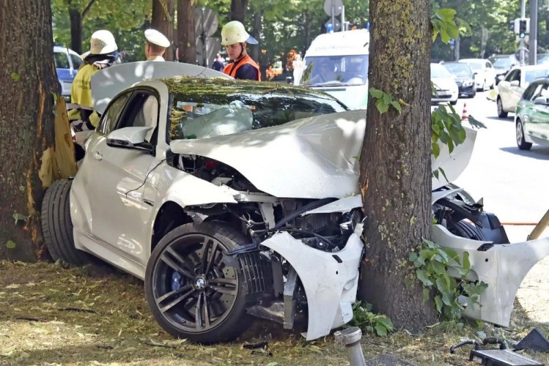 Create meme: the broken BMW M 8, the wrecked BMW car, broken bmw