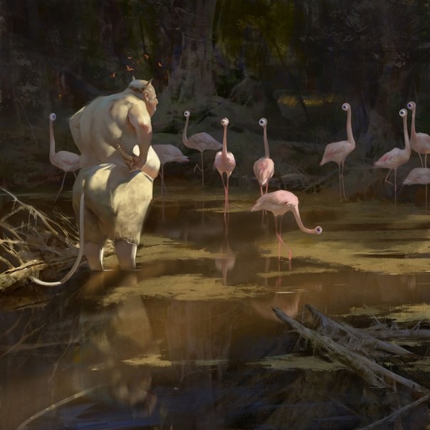 Create meme: pink flamingos, Flamingo Arch, Nikolay Khaidarov is an artist
