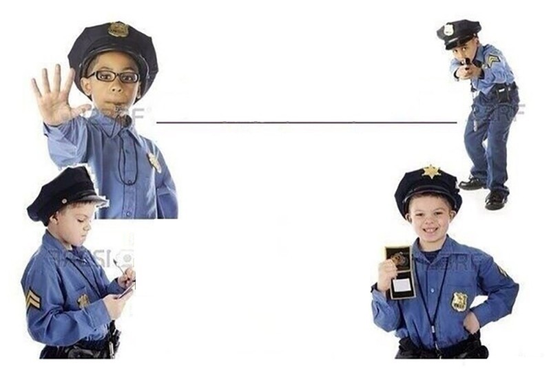 Create meme: police boy, child police officer, children's policeman costume