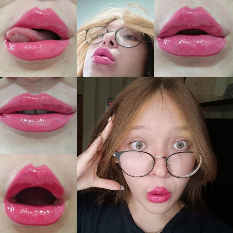 Create meme: lips with lipstick, made lips, lips 