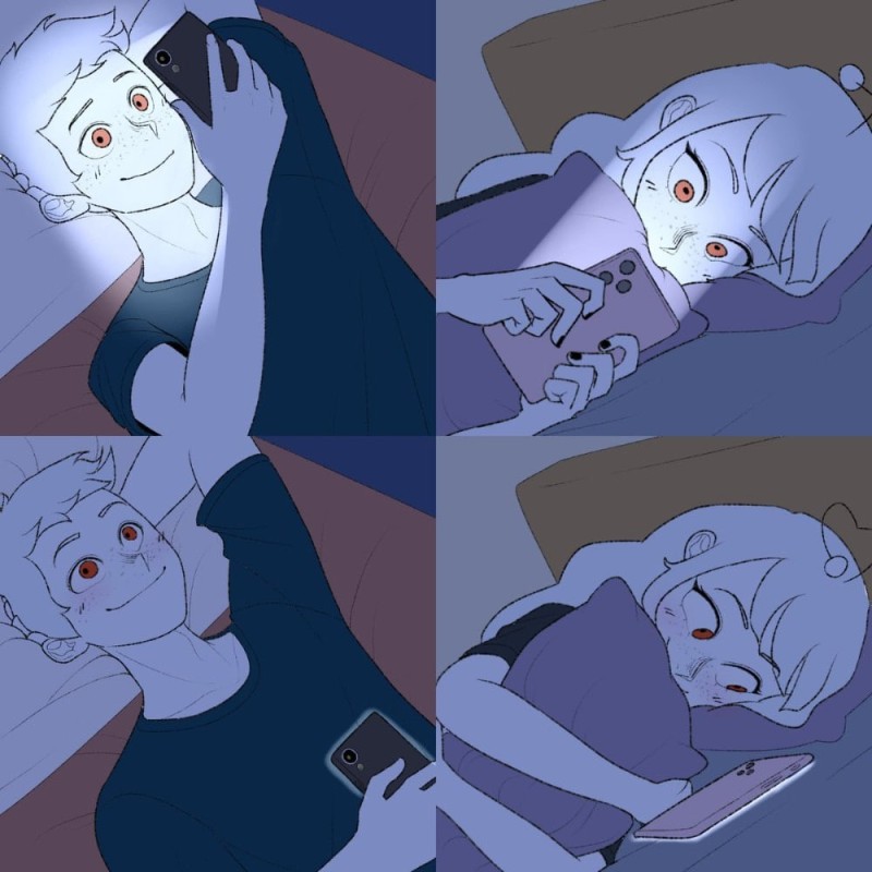Create meme: memes from the anime, anime , couple texting in bed meme