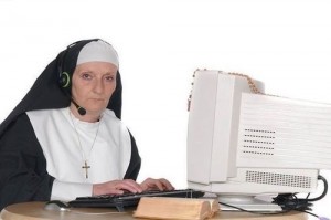 Создать мем: монашка за компьютером, монахиня, василий иванович чапаев