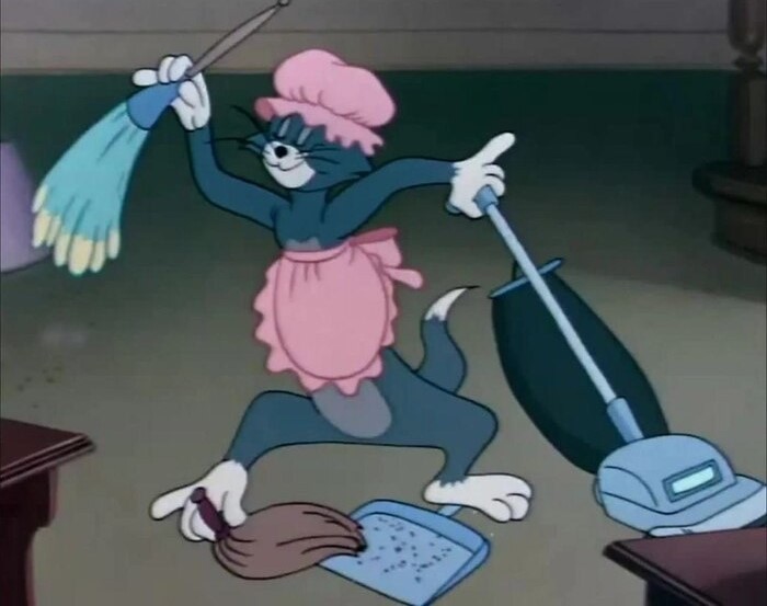 Create meme: Tom and Jerry cat, Tom and Jerry are the hostess, cartoons Tom and Jerry