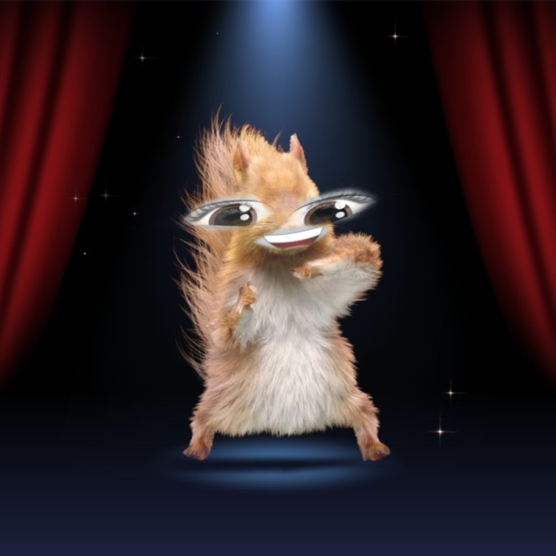 Create meme: a squirrel dances on a green background, dancing squirrel, protein 