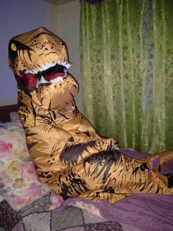 Create meme: dinosaur costume for children, adult dinosaur costume, inflatable dinosaur costume