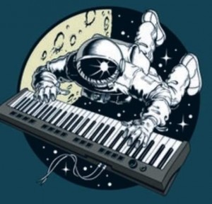 Создать мем: astronaut, космонавт и пианино, космонавт музыкант арт