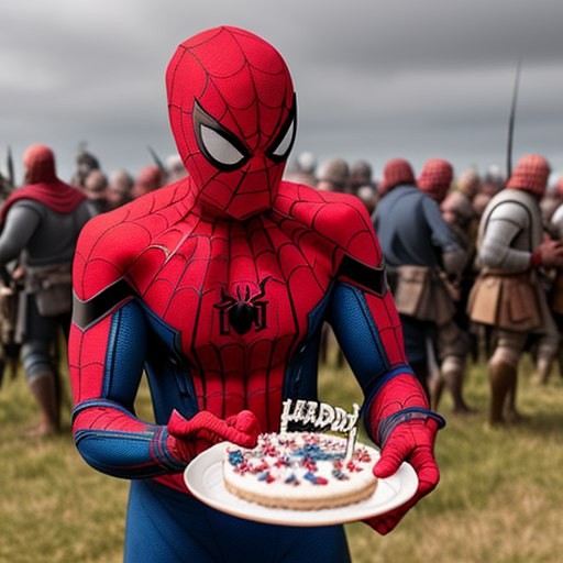 Создать мем: поздравление от человека паука, с днем рождения от человека паука, торт человек паук