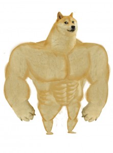 Create meme: doge Jock, inflated dog meme, inflated doge