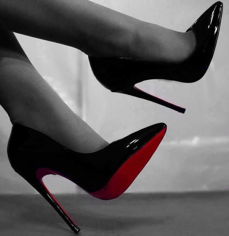 Create meme: black stiletto heels, christian louboutin shoes and stockings, women's heels