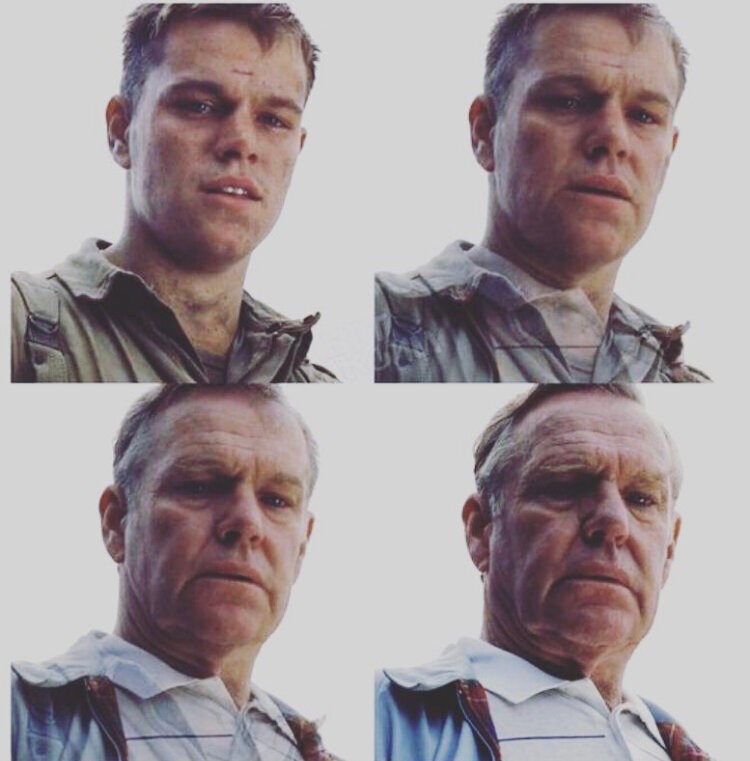 Create meme: Matt Damon meme, Saving Private Ryan Matt Damon is old, Matt Damon saving private Ryan